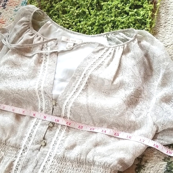 ELLA MOSS Cottagecore Cream Natural Gown Rayon Revolve Chic Hippie Peasant Dress - Picture 4 of 12